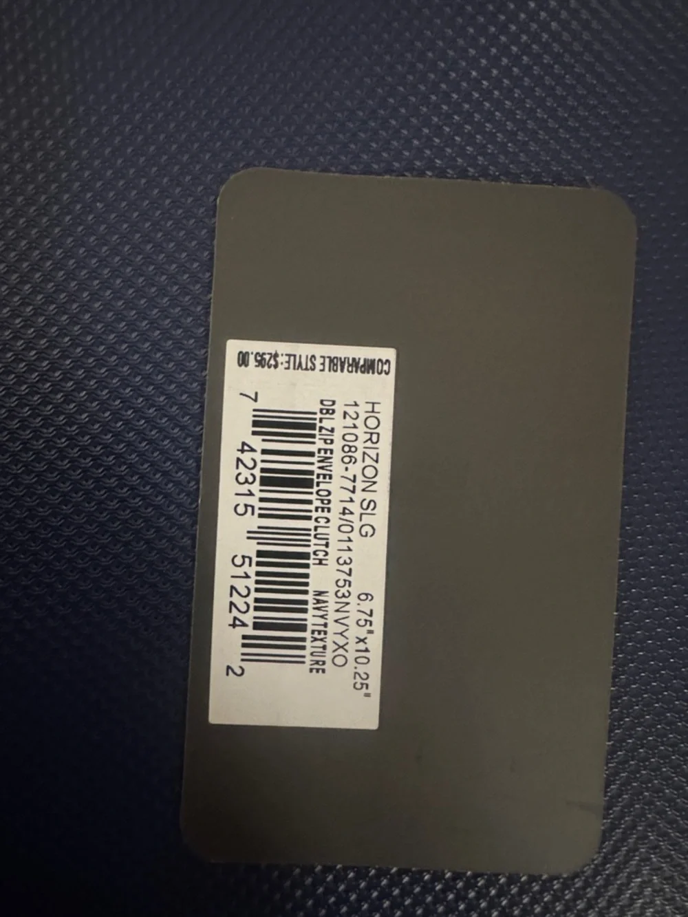 NWT Tumi Navy Leather DBL Zip Envelope Clutch